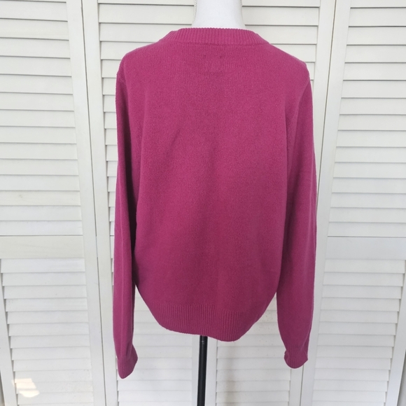 Gap Cashsoft Crew Neck Sweater Size L Ritzy Pink Knit - Picture 5 of 10